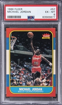 1986/87 Fleer #57 Michael Jordan Rookie Card – PSA EX-MT 6